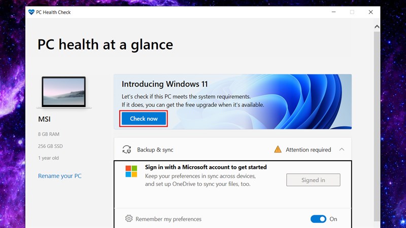 kiểm tra máy tính có cài được Windows 11 không